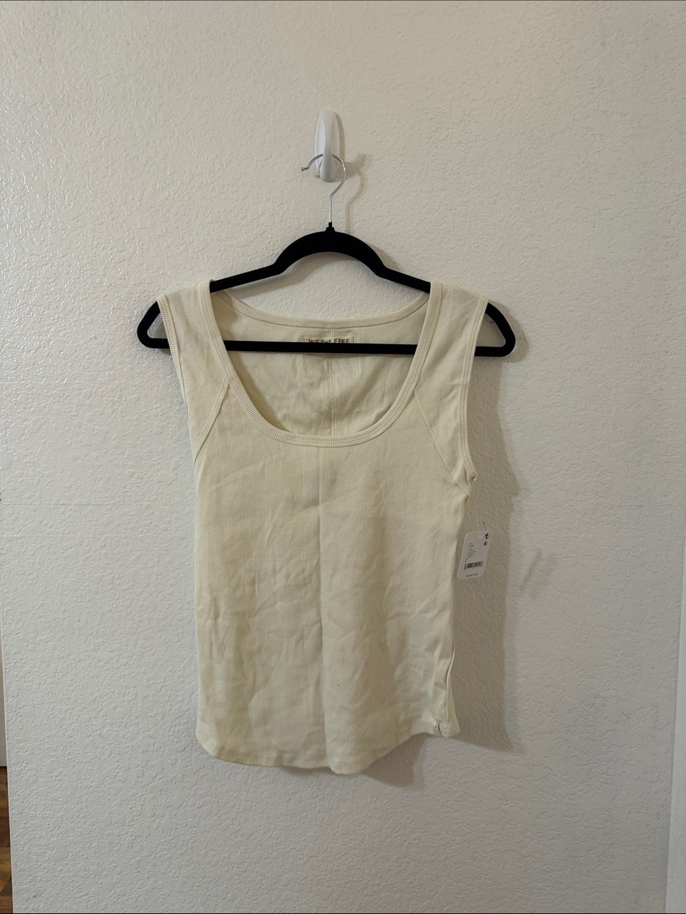 Women's FP ribbed Cream Scoop Neck Tank Top